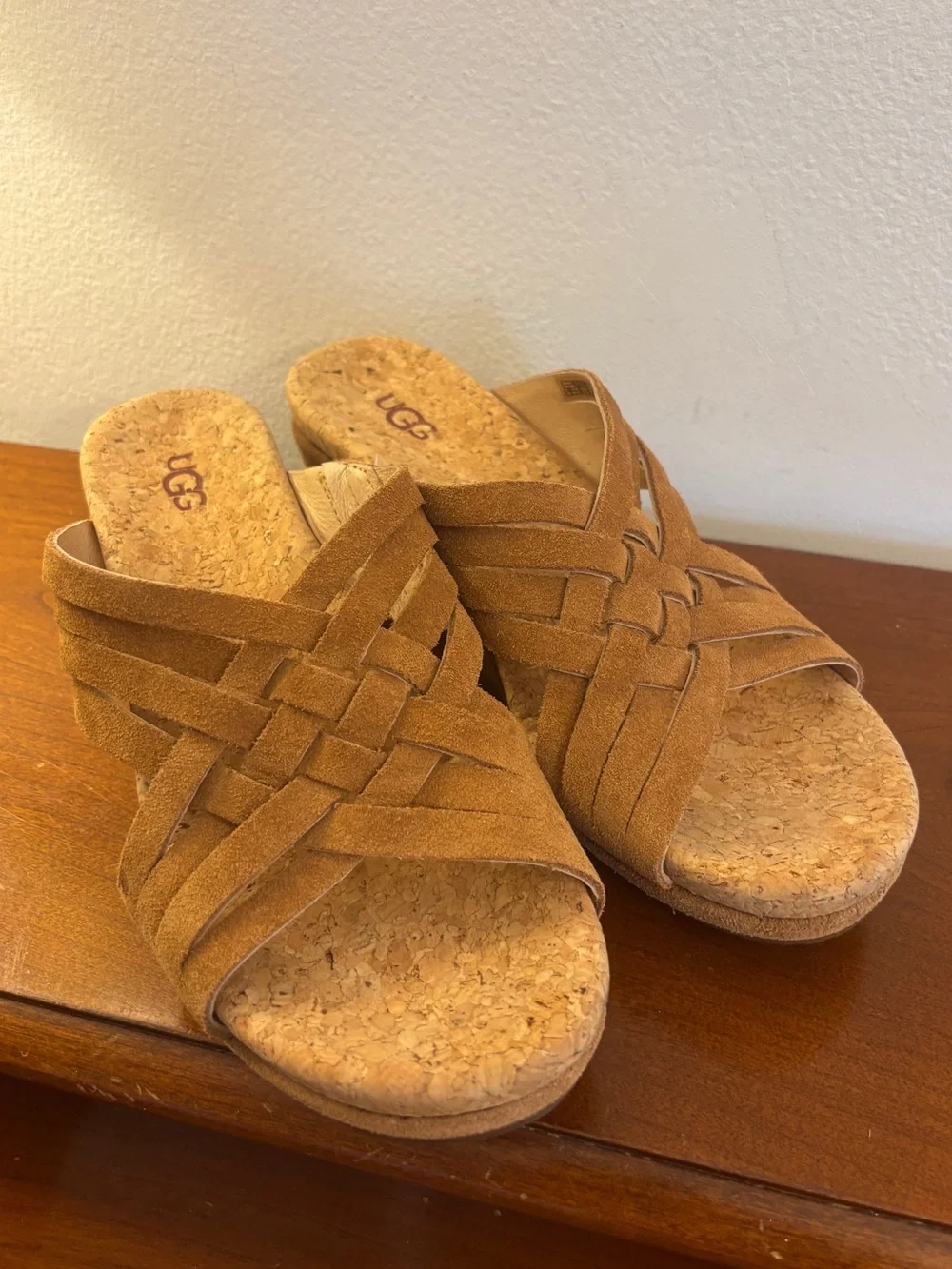 UGG Lilah Weave Strappy Wedge Slide Sandals